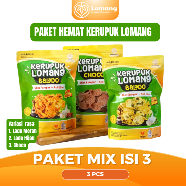 Paket Mix 3 Varian Kerupuk Lomang